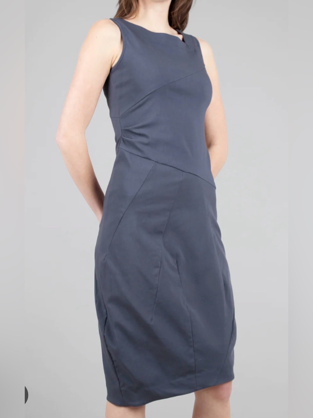 Porto San Francisco Audrey Sheath Dress Gray Lagenlook minimalist